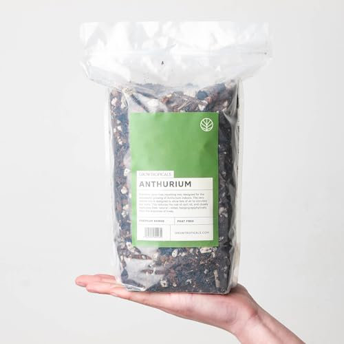 GrowTropicals Premium Peat-Free Anthurium Plants Potting Mix, Ideal for Epiphytic Anthuriums (2.5L)