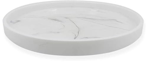 Serviertablett aus Epoxidharz, Marmor-Design, rund, ungiftig, handgefertigt für Zuhause oder Büro, 30 cm