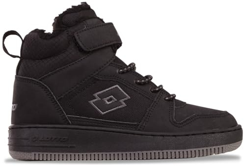 Lotto Sneaker Unisex per Bambini Prehna Fur K, Nero, 27 EU