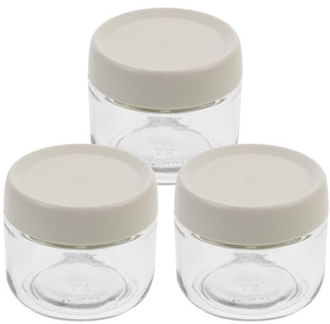 HOLIDYOYO Luftdichtes Vorratsdosen-set 3 Honiggläser Aus Glas Mit Kunststoffdeckel Für Lebensmittel Tee Kaffee Getreide