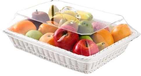 Whnbuij Cesto per la frutta in tessuto, cestino per il pane da tavolo – Elegante cestino in rattan con rivestimento | Elegante vassoio per snack, cestino per picnic per il ristorante della cucina
