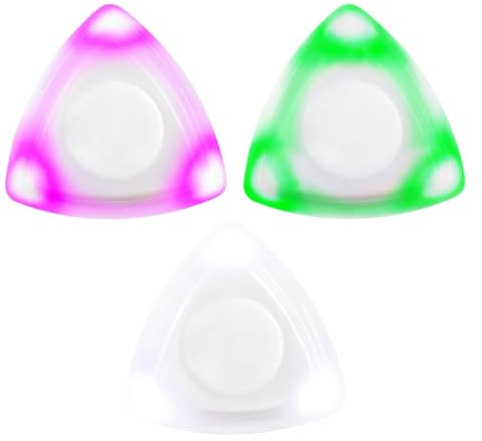 Mwwvzefl 3 Stk. LED-Gitarrenplektrum Bass-Plektrum Beleuchtete Schlagfläche Plektren mit Lichtern Kunststoff Musikinstrumentenzubehör für Ukulele E-Gitarre