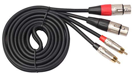 RIKYJIC Cavo audio bilanciato per amplificatore Hi-Fi da doppio RCA maschio a XLR femmina, 1 metro