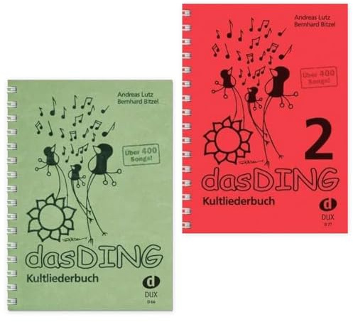 Das Ding 1 und 2 - Liederbuch ohne Noten (D 66, D 77, 9783934958661, 9783934958777) + Soundman-Notenheft + 2 Pianobleistifte (Starterset)