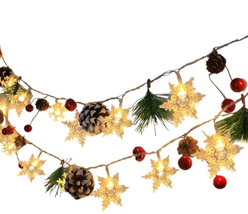 Tannenzapfen Lichterketten - Led Weihnachtsbeleuchtung - Weihnachtsgirlande Mit Lichtern,2M 20 LED Batteriebetriebene Lichterketten Für Innen, Außen,Hochzeit, Geburtstag, Valentinstag, Weihnachten
