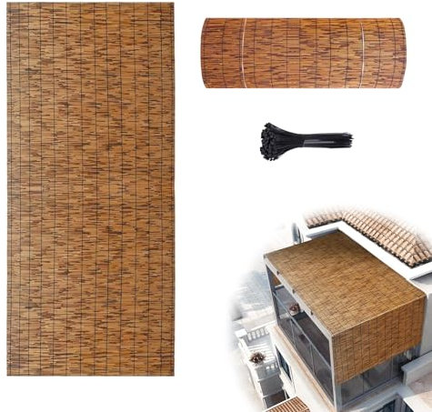 Bambus Sichtschutz, Schilfrohrmatte, Sichtschutzzaun Für Außenterrasse, Gartenzaun-Trennwand(120x3000cm(3.9x98.4FT))
