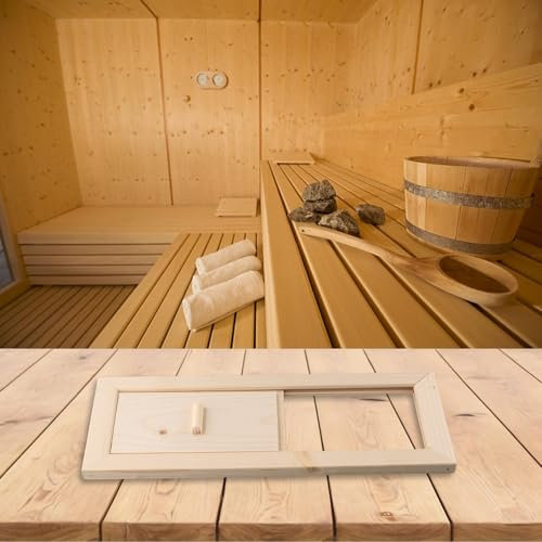 Rejilla de ventilación de madera para sauna, placa de ventilación ajustable de 34 x 13,7 cm, panel de ventilación de aire de sala de vapor