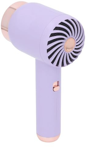 Kabelloser Ionen-Haartrockner mit hoher Leistung, tragbar und leicht, für schnelles Trocknen, Camping, Strand, Kinder, Silver Grey (violett)
