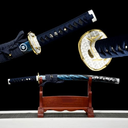 HJHUUA 78 cm handgefertigtes Bokken,Japanisches Wakizashi-Katana aus Holz,Kurze Samuraischwerter aus Holz mit Scheide