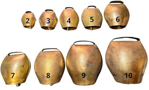 MELONI Handgefertigte Glocke aus Eisen, Sardische Kuhglocke rund für Tiere, 9 Größen, Kuh, Kälber, Ziegen, Schafe, Hunde (4)