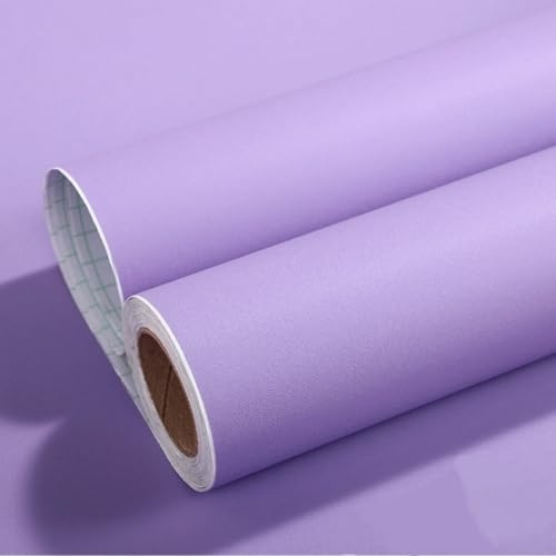 Amaowdc Self Adhesive Wallpaper Purple Peel and Stick Wallpaper 44.5cmX300cm Vinyl Wrap for Furniture Sticky Back Plastic Matte Waterproof Removable Paper for Living Room Bedroom Wall