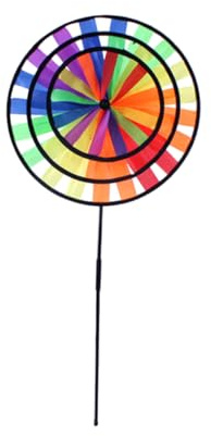 TOYANDONA Moulin à Vent Arc Ciel Triples Roues Éducatif Créatif pour Garçon Fille pour Activités Extérieures et Décorations de Jardin