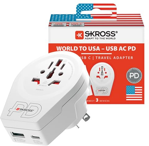 SKROSS World to USA AC20PD Travel Adapter