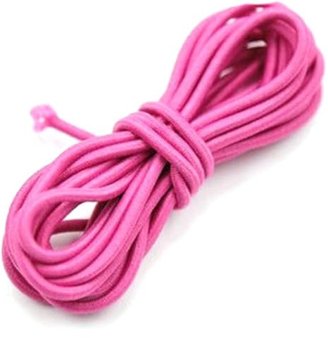 50 metros de goma elástica redonda de 2 mm de colores, accesorios de costura for manualidades(Rose Red)