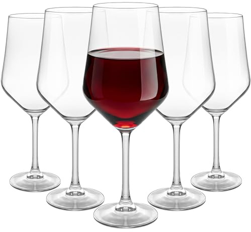 KONZEPT by Glasmark Rotweingläser 6er-Set 580 ml – Große Weingläser aus dünnwandigem Glas für maximale Aromaentfaltung – Elegante Weinkelche – Spülmaschinenfest