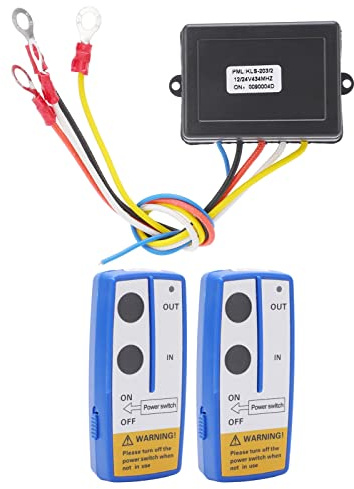 RASTKY Kit de Control Remoto de Cabrestante Inalámbrico Kit de Control Remoto de Cabrestante Inalámbrico de 75 Pies Alimentado por Batería Indicador LED Incorporado Coche ATV Camión Controlador de