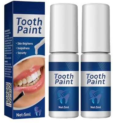 Esmalte de dientes blanco, pintura blanqueadora instantánea y dental, Tooth Paint White, esmalte dental para blanqueamiento óptico instantáneo, pintura de esmalte contra manchas superficiales, fácil