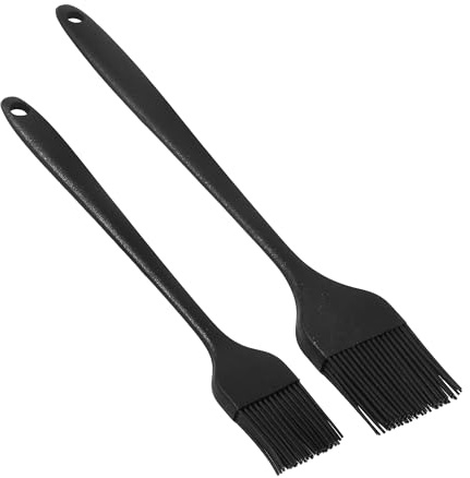 Silicone Basting Pastry Brush, Heat Resistant Cooking Brush for Oil and Sauce. BPA Free and Dishwasher Safe (2 Pcs).
