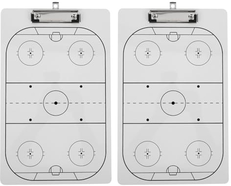BESPORTBLE Portapapeles de Entrenadores de Hockey 2 Piezas, Tablero Táctico de Hockey Borrable en Seco, Accesorio de Entrenamiento Portátil para Equipo Deportivo, Pizarra para Práctica
