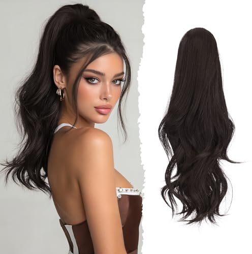 Sofeiyan lång vågig hästsvans med klämma, Dual-Use-design, ponytail förlängning, 41 cm syntetisk Claw Clip i hårförlängning, fläta för kvinnor, 6A