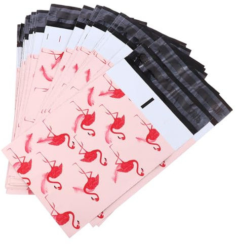 OFFSCH 50 Buste Postali Impermeabili Stampa Fenicottero Rosa, Sacchetti Autosigillanti Resistenti a Strappi per Spedizioni Leggere di Cosmetici e Accessori, Borsa la Spedizione