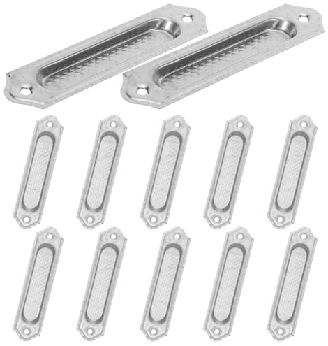 LALADEFIEE Tiradores Empotrados para Armarios de Acero Inoxidable Cepillado, Tiradores de Puerta Ocultos Medianos, 20 Piezas, Pomos de Cajón Empotrados para Cocina, Baño y