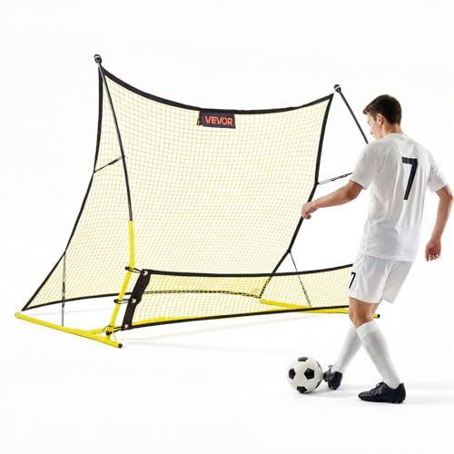 VEVOR Red de Rebote para Fútbol 1700 x 1500 mm, Portería de Fútbol, Postes de Fibra de Vidrio y Tubo de Hierro para Control Individual y en Equipo, Práctica de Pases, para Adolescentes y Adultos