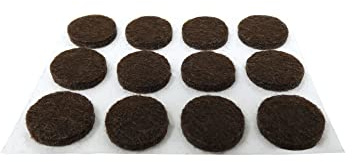 Shepherd Hardware 9958 1/2-Inch Self-Adhesive Felt Furniture Pads, 24-Pack, Brown