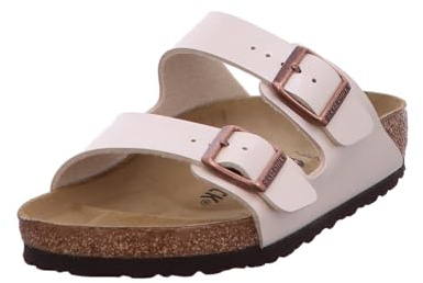 Birkenstock Arizona Birko blomma, unisex strandsandaler och poolskor, - Graceful Pearl White - 39 EU