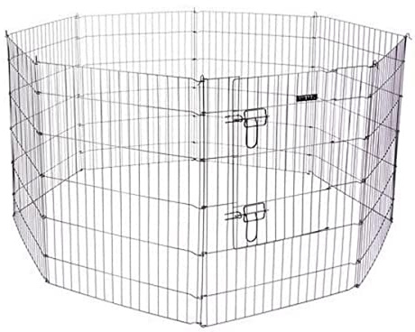 Kerbl Pet Welpen- und Kleintiergehege | Acht langlebige Gitterelemente à 57 × 78 cm, mit Tür, flexibel aufstellbar und beliebig erweiterbar