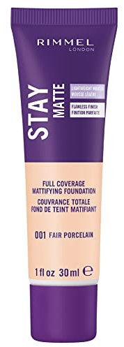Rimmel London Stay Matte Lightweight Foundation - 001 Fair Porcelain For Women 1 oz Foundation