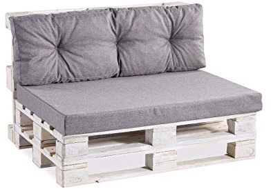 Gutekissen® Cojines para palets PPF (Respaldo 120x60 Acolchado, Gris)