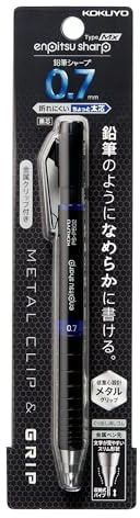 KOKUYO Enpitsu Druckbleistift, spitzer Mx Metallgriff, 0,7 mm (PS-P502B-1P), blau