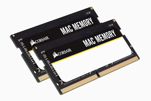 Corsair Mac Memory SODIMM 16GB (2x8GB) DDR4 2666MHz CL18 Memoria para Sistemas Mac, Calificada por Apple - Negro