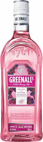 Greenall’s Wildberry London Dry - Botella de Ginebra Rosa - 700ml - 37,5% de Alcohol - Ideal para Preparar Cocktails y Gin Tonics - Sabor a Frutos Rojos Silvestres