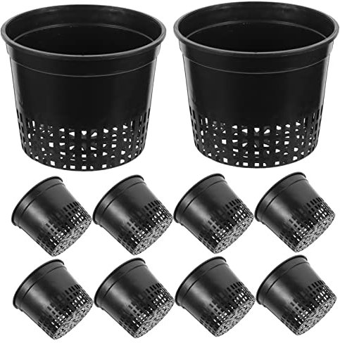 10 Pezzi Cestino per piante idroponiche, 13 cm Vaso da Fiori Idroponico, Vaso Giardino Idroponico, per giardino balcone coltivazione di piante idroponiche (Nero)