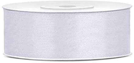 Libetui 25 Meter Satinband Weiß 38mm Schleifenband weißes Dekoband Geschenkband Hochzeitsdeko Stuhlband Schärpen Band Weiss 38mm weiße Schleife