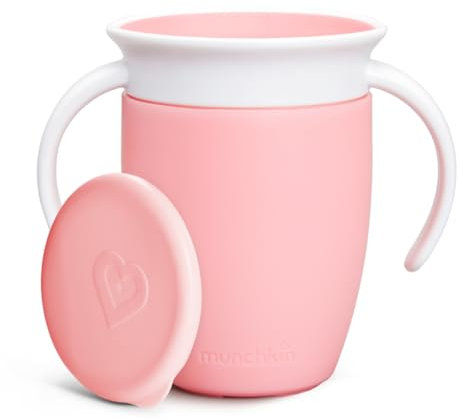 Taza antigoteo Miracle 360º con asas y tapa 200ml - Rosa
