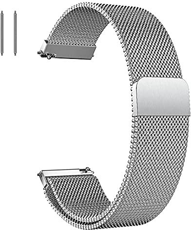 ZZDH Uhrenarmband Edelstahl Schnellverschluss Uhrenarmband Mesh Loop Magnet Armbänder Allgemeine Schnellspanner Ersatzarmband 12mm 14mm 16mm 18mm 20mm 22mm 23mm 24mm (Color : Silber, Size : 12mm)