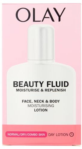 Olay Lozione Beauty Fluid Idrata e Nutre Viso, Collo e Corpo, Per una Pelle Morbida e Liscia come la Seta, Idratazione Leggera che dura 24 ore, 100ml
