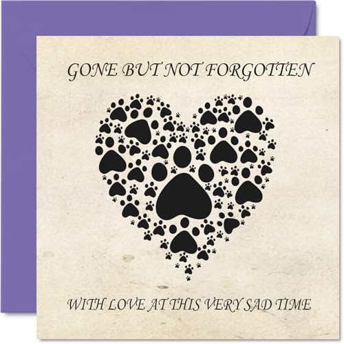 Stuff4 Beileidskarten für Haustiere, Gone But Not Forgetten | Mit englischer Aufschrift: Thinking of You, Trauerkarten für Haustiere, Sorry For Your Loss, 145 mm x 145 mm, Blumen
