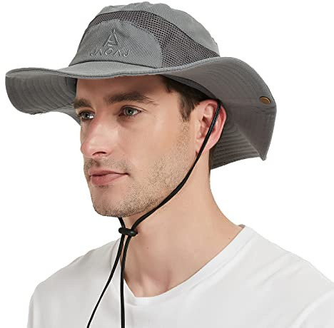 Bigoco Chapeau de Soleil Homme,Chapeau Safaril Tissu Pêcheur Homme,Chapeau Boonie Été Coton Trekking Pêche,Randonnée Bucket Hat