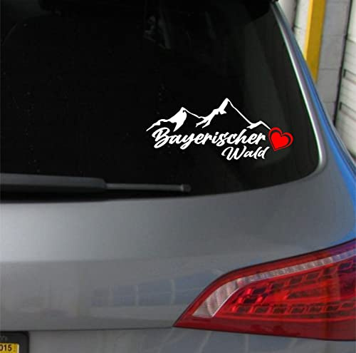 myrockshirt BAYERISCHER Wald Berg Aufkleber 20x10cm Berge Sticker Auto Gebirge Deutschland Autoaufkleber Urlaub