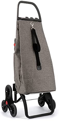 Rolser EcoSak 6 Wheel Stair Climber Foldable Shopping Trolley - Granite
