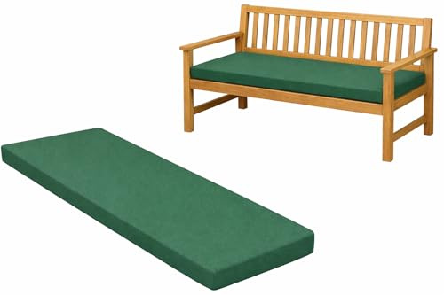 Brillars 100% Waterproof Garden Bench Cushion for 2/3/4 Seater – Outdoor Long Seat Pad with Removable Cover for Patio, Lawn, Garden, Office & Coffee Shop 2 Seater 108x45x6cm Bottle Green