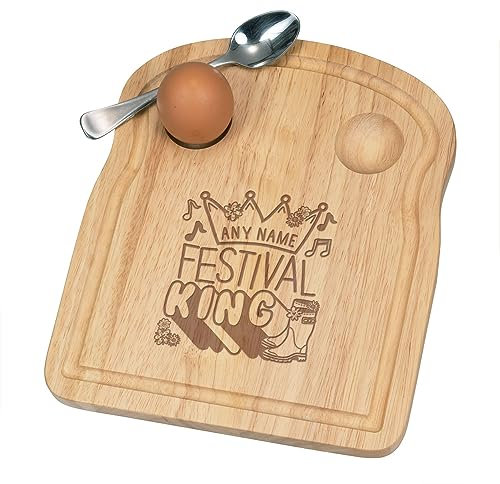 Personnalisé Festival King Petit Déjeuner Fofolle Coquetier Board en Bois Pâques