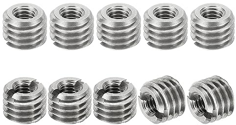 PATIKIL Filetage Adaptateurs Manchon Réduction Écrou Insert Fileté, 10 pcs M8*1.25 Mâle à M4*0.7 Femelle Réparation Insérer Écrou Vis Réducteur Conversion Inox Acier Fixation 6mm