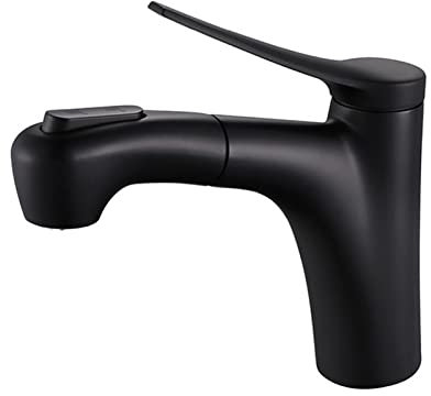 FHPEWXDG Badezimmer-Wasserhahn mit ausziehbarer Brause, Messing, Badezimmer-Waschbecken-Wasserhahn mit 2 Modi, Mischbatterie, Waschtisch-Waschbecken-Wasserhahn, Toiletten-Wasserhahn