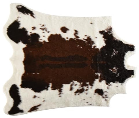 RobustWeg Kuhfell Teppich,kuhfell Teppich kunstfell,Tierdruck Teppich,Kunstfaser Teppich Rinderfell,Kunstfell-Rindsleder-Print,unregelmäßiges Muster,für Wohnzimmer,Schlafzimmer,Kinderzimmer,Sofa
