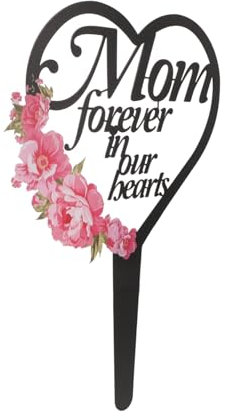 BESPORTBLE Heart-shaped Metal Memorial Stake for Gravesite Decoration Cemetery Plaque for Remembrance Elegant Garden Tribute Marker for Loved Weatherproof Design for Outdoor Use